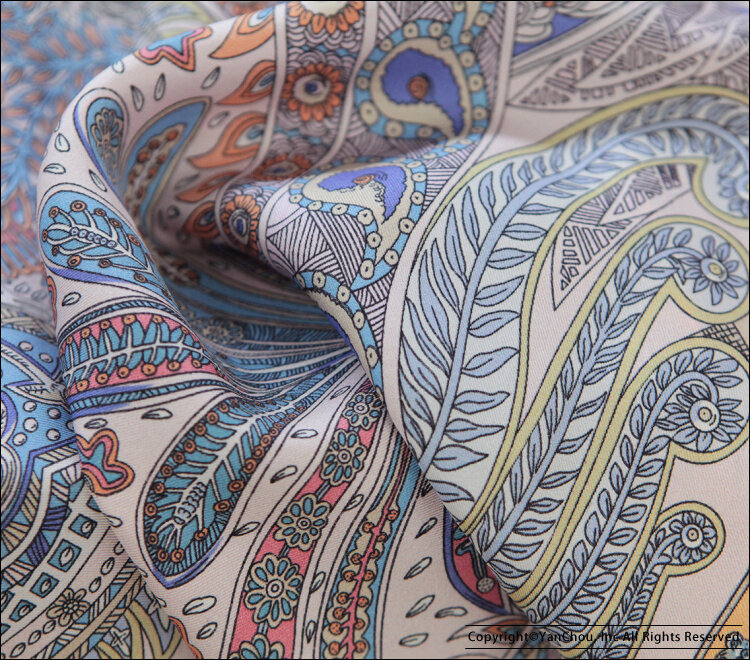 Pañuelos para la cabeza de seda de diseñador para mujer, bufanda de sarga de seda enrollada a mano, chal de 100%, 90x90cm, Foulard En Soie