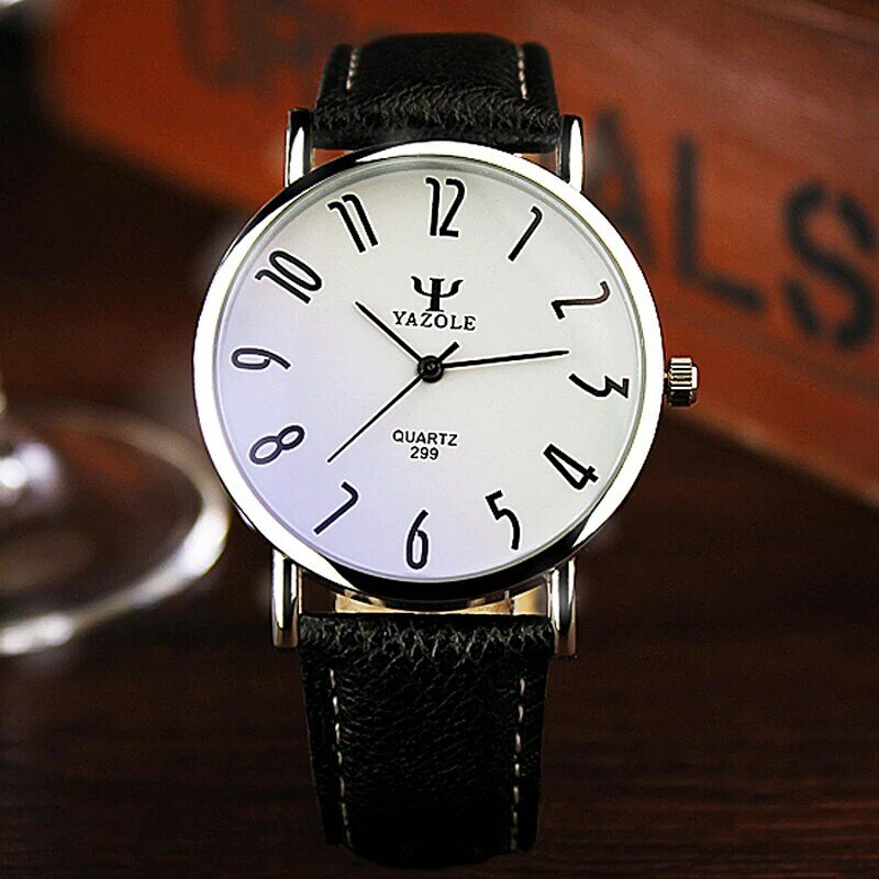 디자이너 야졸 커플 시계 연인을 위한 쿼츠 시계, 남성 패션 여성 손목 시계 여성 Pu 가죽 블루 레이 레로지오 reloj