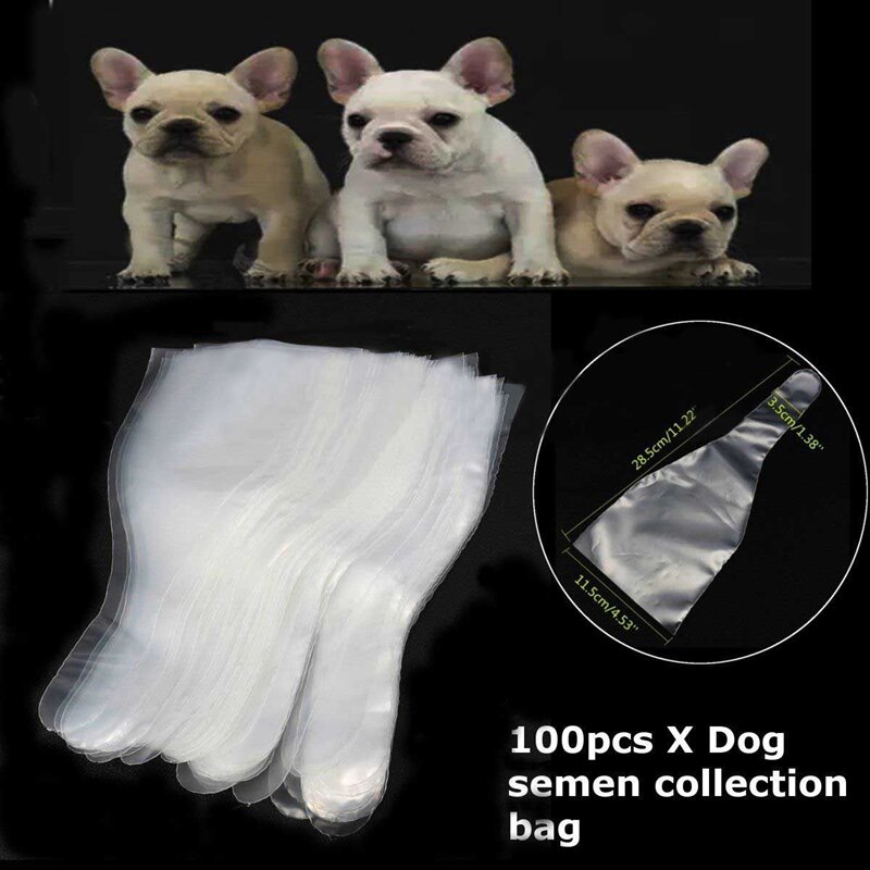 100 pièces sac de collecte de sperme canin manches chien insémination artificielle gaines pour animal de compagnie chien matériel d'élevage