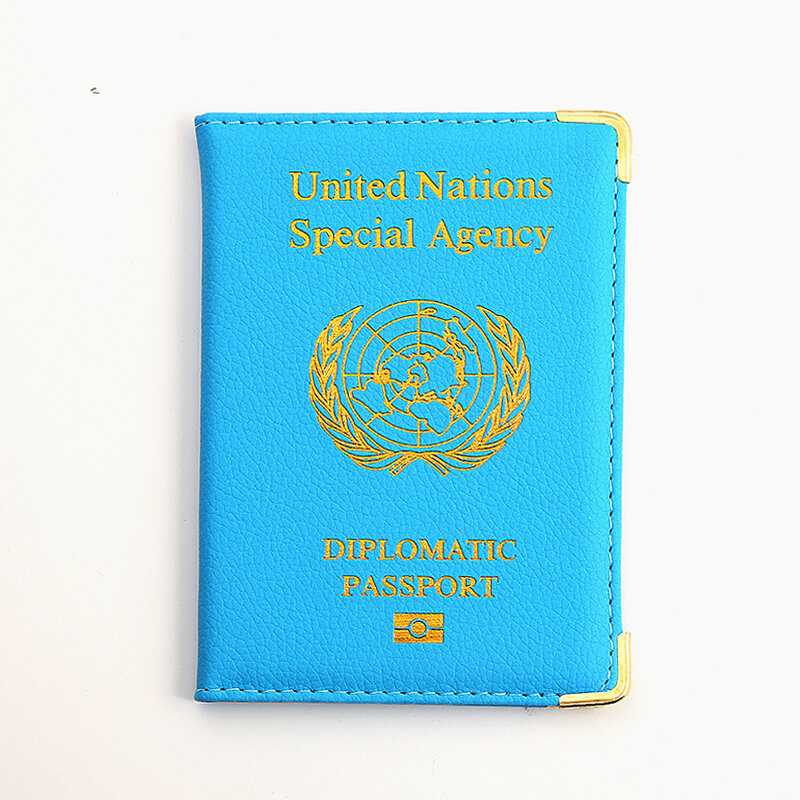 Tampa do passaporte estrangeiro das Nações Unidas para homens e mulheres, Agência Especial Capas para Passaportes, Laisler Passaporte Titular