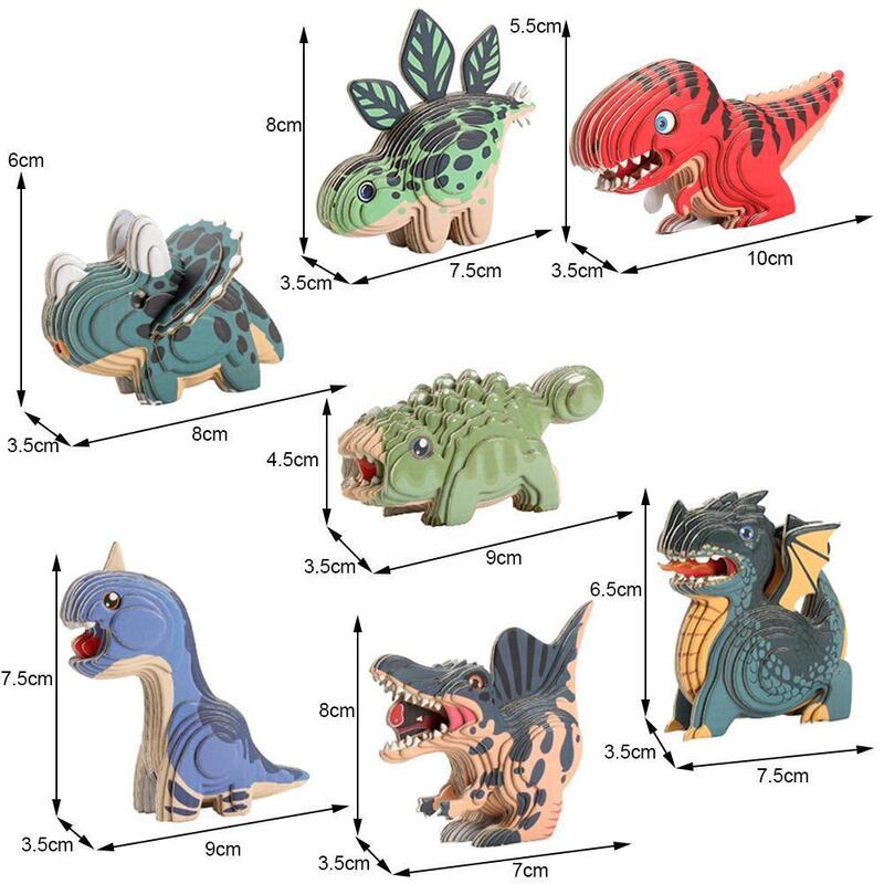Rompecabezas de papel 3d de dinosaurio para niños, modelo de rompecabezas de animales para bebé, inteligencia para niños, juguete educativo de aprendizaje para niños, regalo X3b1