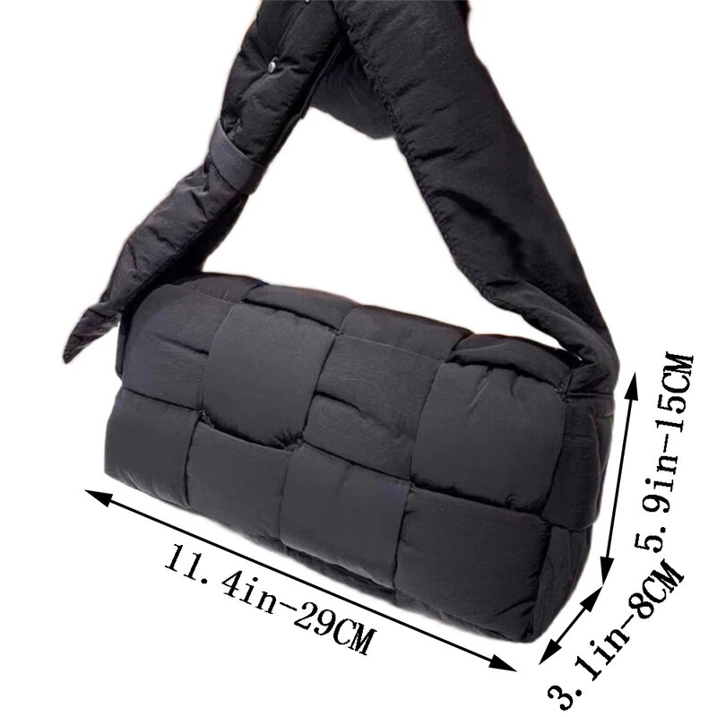 Schulter Crossbody-tasche 2021 Mode Woven Baumwolle Padded Marken Designer Füllung Unten Stricken Handtasche Ins Bolso Mujer Messenger