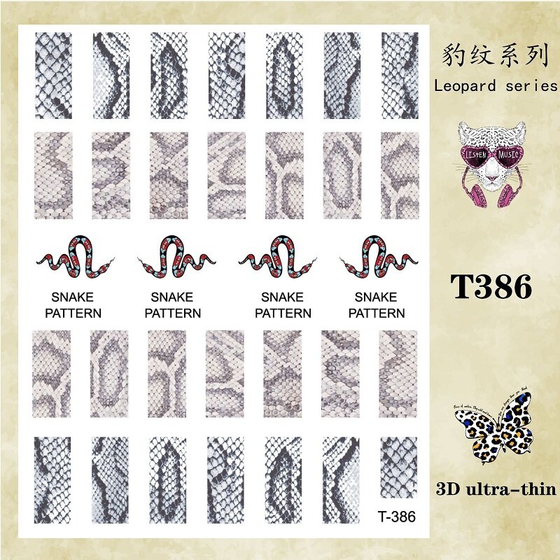 10 Stuks Cute Leopard Nail Stickers Zelfklevende Decoratie Decals Tips Manicure Tijger Nail Art Decals Luipaard Stickers Voor
