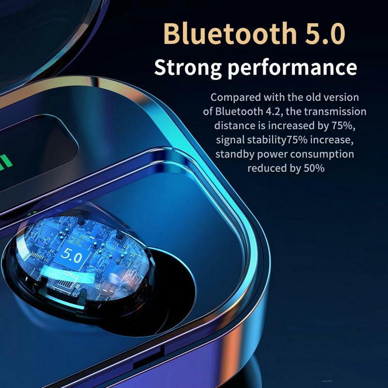 Headset Bluetooth Nirkabel M7s Baru Model Pribadi Inggris Binaural TWS Headset 5.0 Sentuh Tampilan Baterai Kapasitas Besar