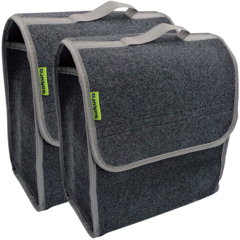 2 x Car Van Carpet Boot Storage Bag Organiser Tool Tidy Hook Loop Case Travel