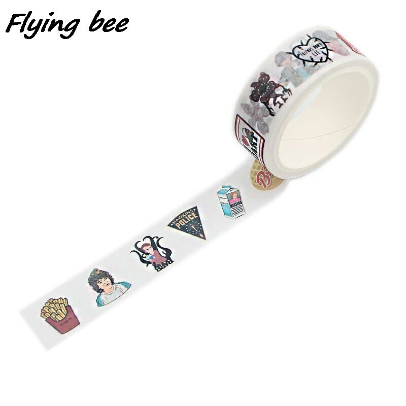 Flyingbee 15mmX5m Washi Tape de papel película creativa cinta adhesiva DIY Scrapbooking etiqueta cinta adhesiva X0775