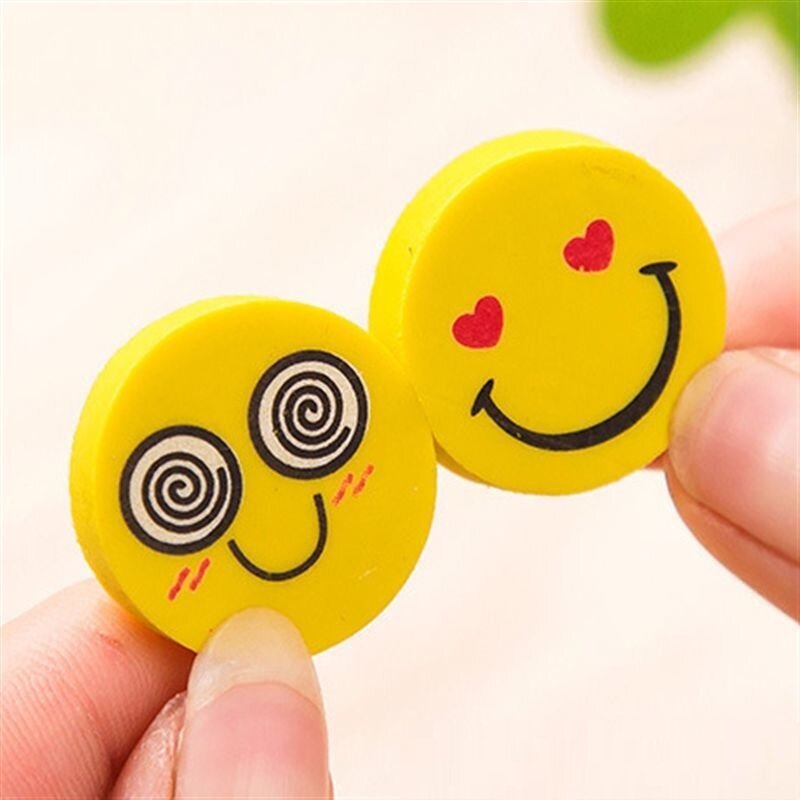 Campus pencil eraser clean without leaving marks smiley cartoon creative expression eraser pupils stationery school supplies
