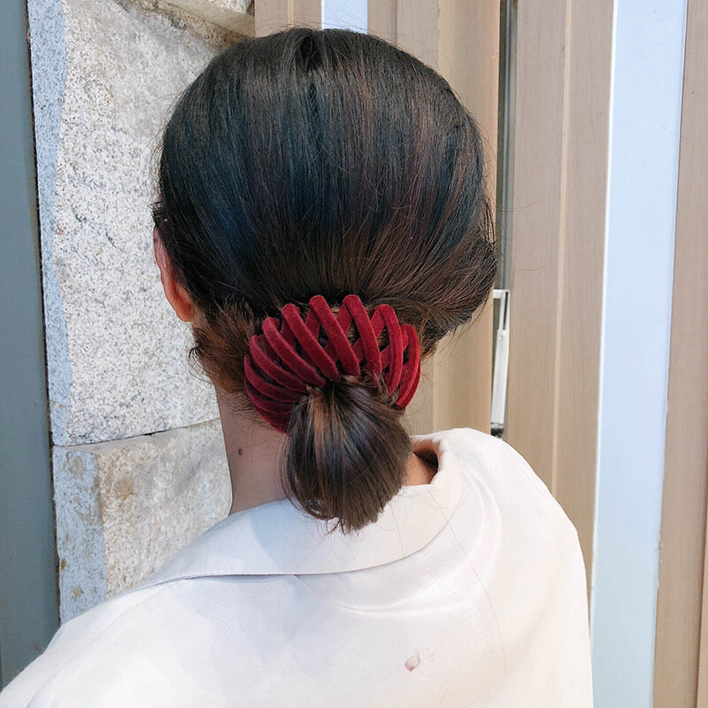 Coreano anel de cabelo de pelúcia cavalo artefato hairpin simples maiden hairclips moda feminina japonês acessórios para o cabelo faixa captura
