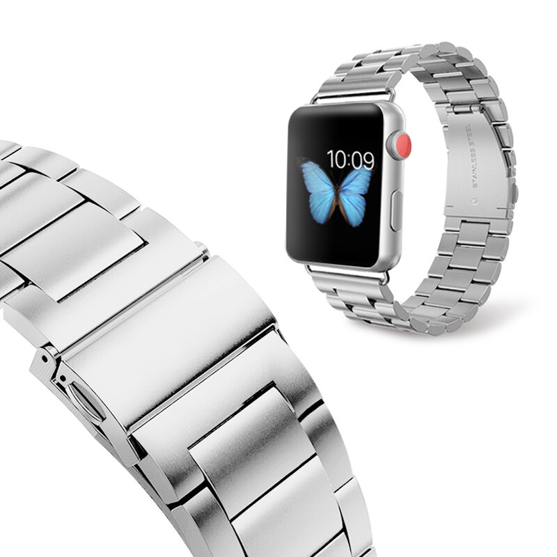 Roestvrij Stalen Band Voor Apple Horloge Band 38Mm 40Mm 42Mm 44Mm Metalen Links Armband Apple Iwatch serie 1 2 3 4 5