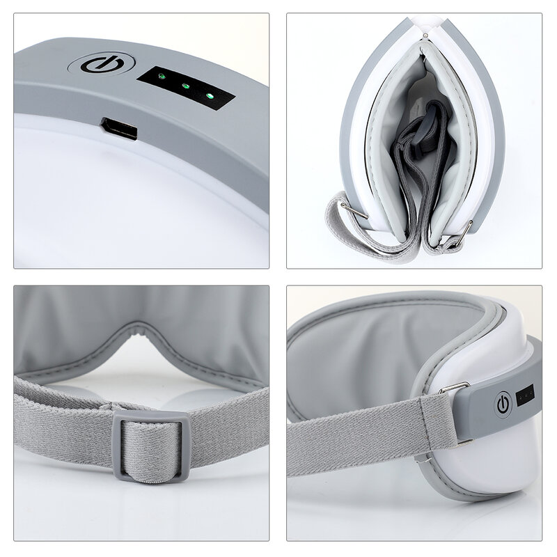 Inteligentna poduszka powietrzna wibracyjny masażer do oczu muzyka Bluetooth łagodzi zmęczenie bezprzewodowa pielęgnacja oczu instrument składany gorący kompres maska na oczy