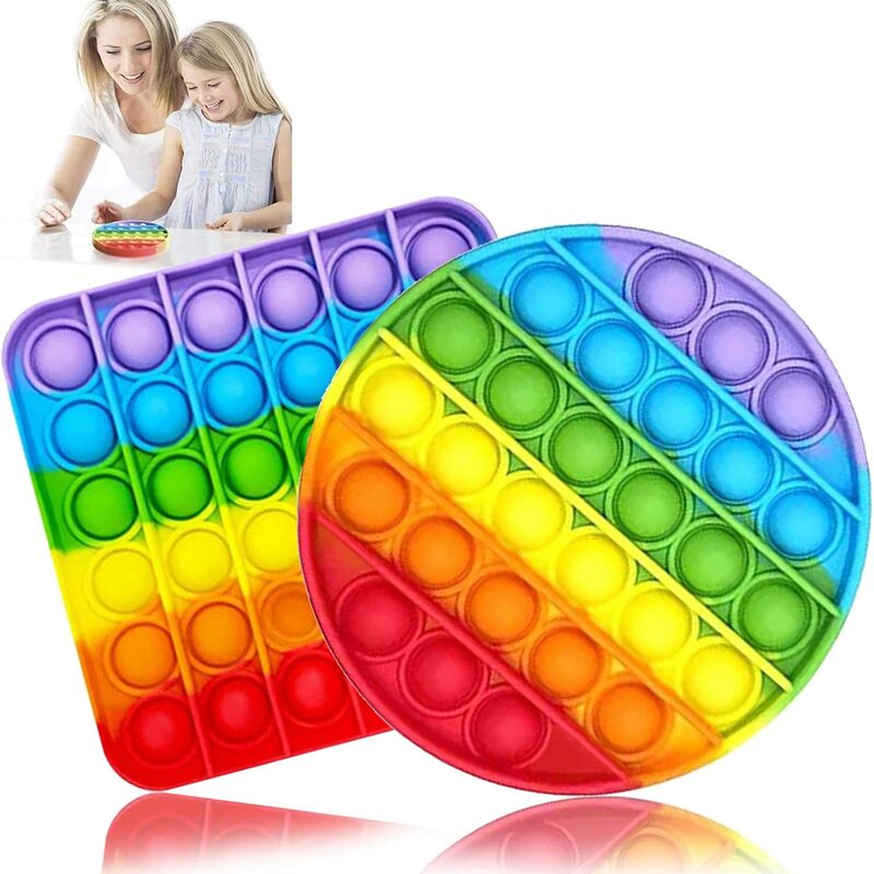 Push Pop Blase Zappeln Sensorischen Spielzeug Regenbogen Spiele und Entspannung 2PCS Stress Relief und Anti-Angst Werkzeuge Reizbarkeit werkzeug
