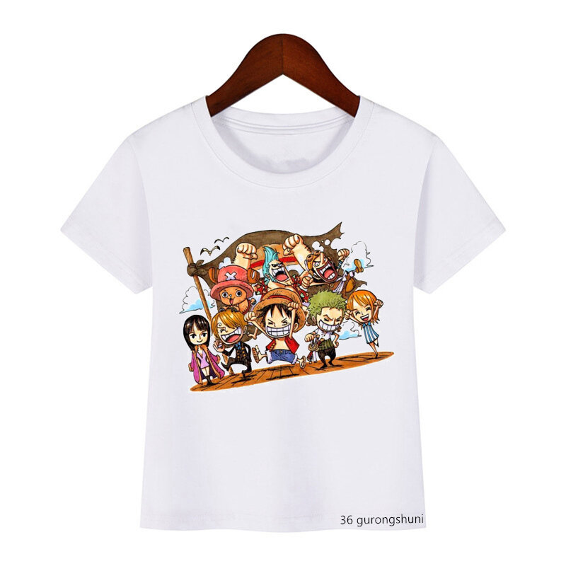 子供のための漫画のTシャツ,男の子と女の子のための漫画のプリントが施された白いTシャツ,夏のTシャツ2020