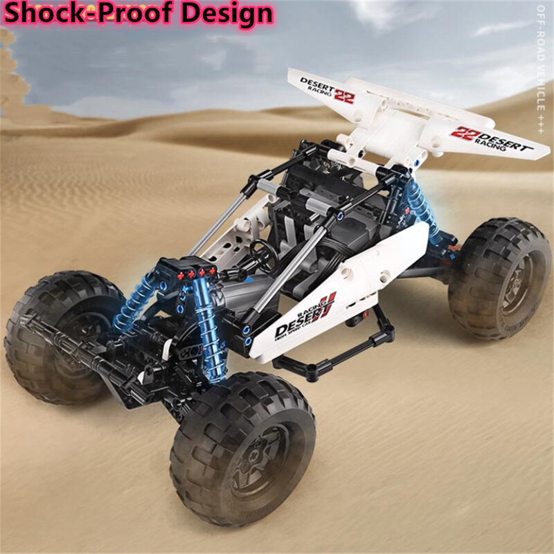 394 sztuk RC Desert samochód wyścigowy elektryczne klocki klocki pojazdu App Program techniczne zabawki zdalnie sterowane dzieci chłopcy prezenty
