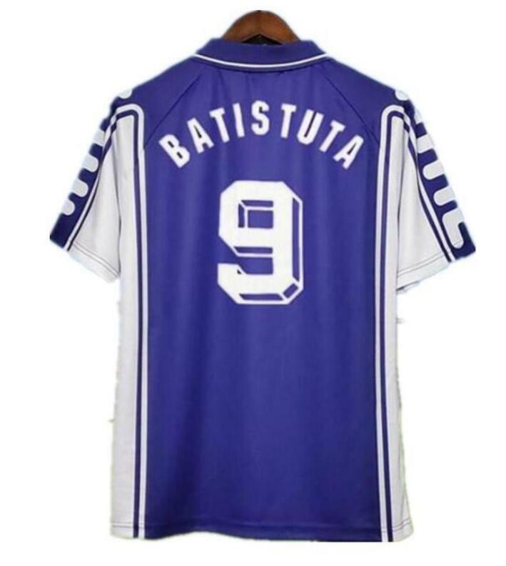 Retro 1999/00 Batistuta Rui Costa manica corta classica Vintage camicie da uomo T-Shirt 91 92 97 98