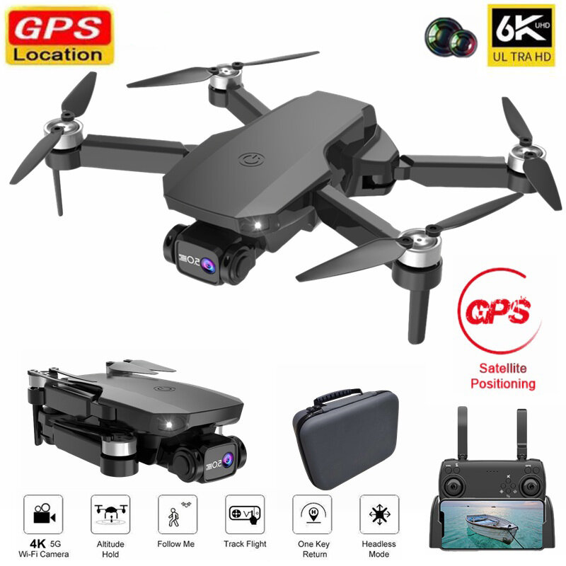 Drone K518 avec GPS et caméra double HD 6K, photographie aérienne, moteur sans balais, hélicoptère RC professionnel pliable