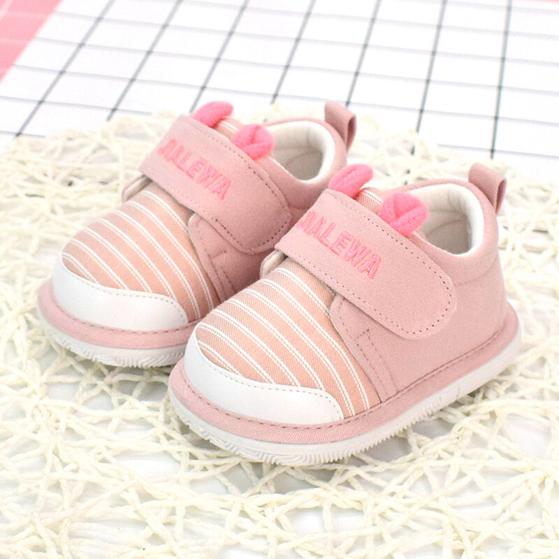 New Boys and Girls Baby Toddler Shoes Soft Rubber Soles Baby Spring and Autumn Single Shoes 6-12 Casual Cotton Material Shoes