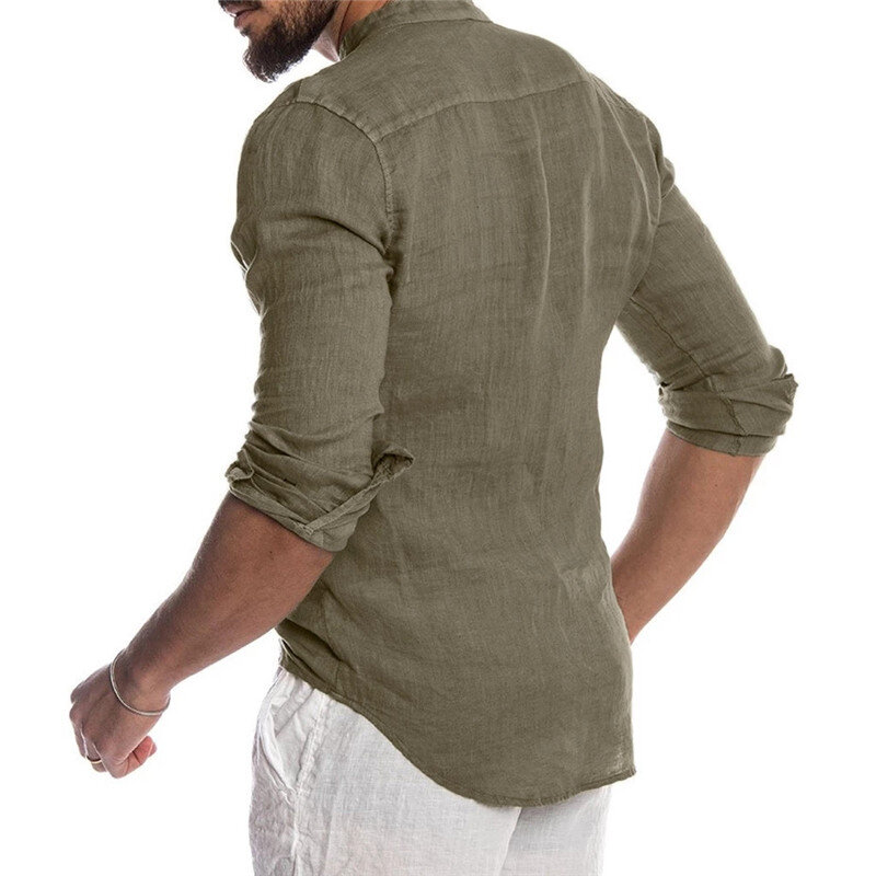 Yvlvol blusas masculinas casuais, de linho e algodão, camisetas soltas, manga curta, camisetas casuais para primavera, outono e verão, camisetas bonitas