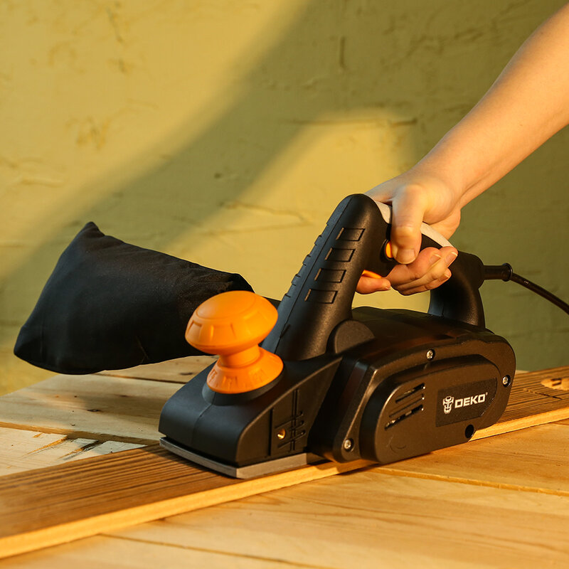 DEKO-cepillo eléctrico plano de mano DKEP900, herramienta de corte de madera con accesorios, 220V, 900W