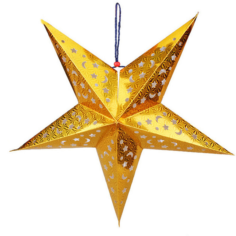 Decoração de árvore de natal com pentagrama, ornamento com estrela, decoração para festa de natal, abajur, árvore de natal, 4 cores, 1 peça