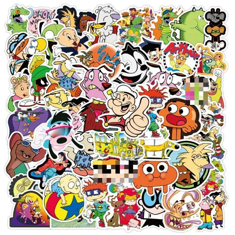 10/30/50Pcs Classic 90S Cartoon Graffiti Reizen Koffer Telefoon Potlood Gevallen Populariteit Laptop Bagage Cool helm Sticker