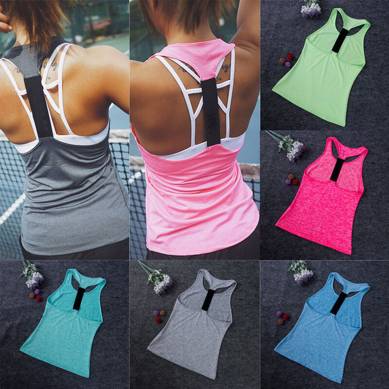 Camiseta sem mangas para ioga feminina, camiseta regata fitness de secagem rápida e drenante para corrida, esportes e academia