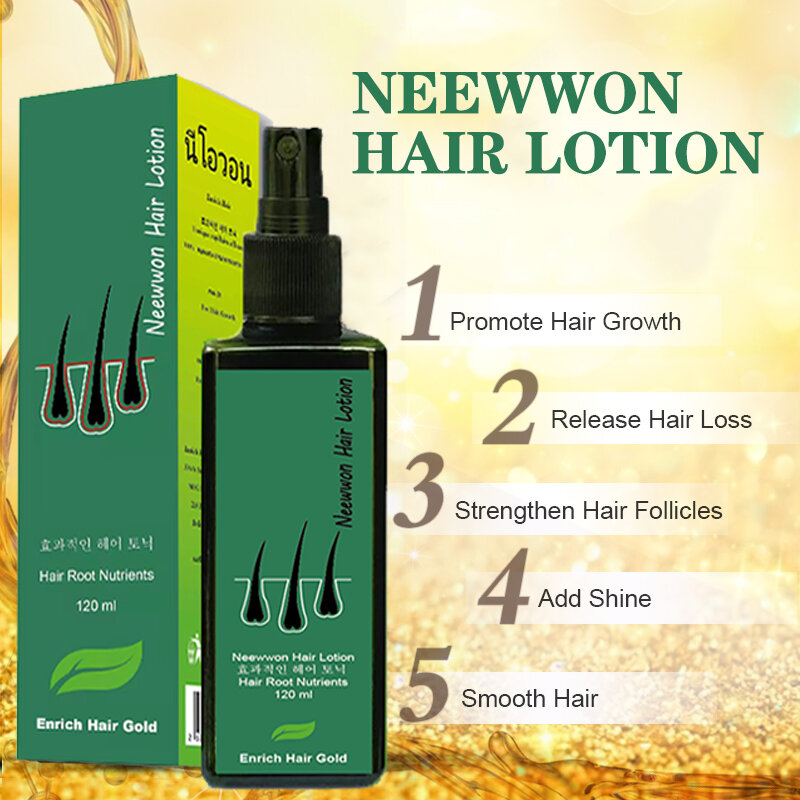 Neewwon  NEO Loción para el crecimiento del cabello 100% Natural, Spray Original para detener la caída del cabello, crecimiento más largo, reparación de adelgazamiento, nutrientes, mejor que NE O