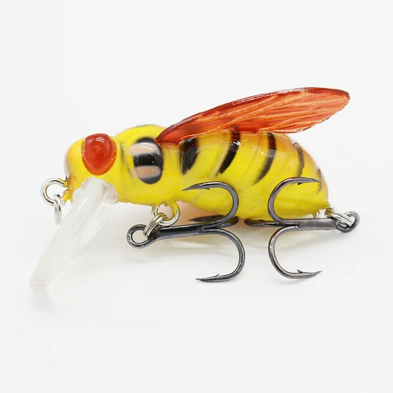 Gorgons Fishing Lure ประดิษฐ์ Bee Crankbait Wasp Wobbler แมลงเหยื่อ Cicada Bass Lure อุปกรณ์ตกปลา