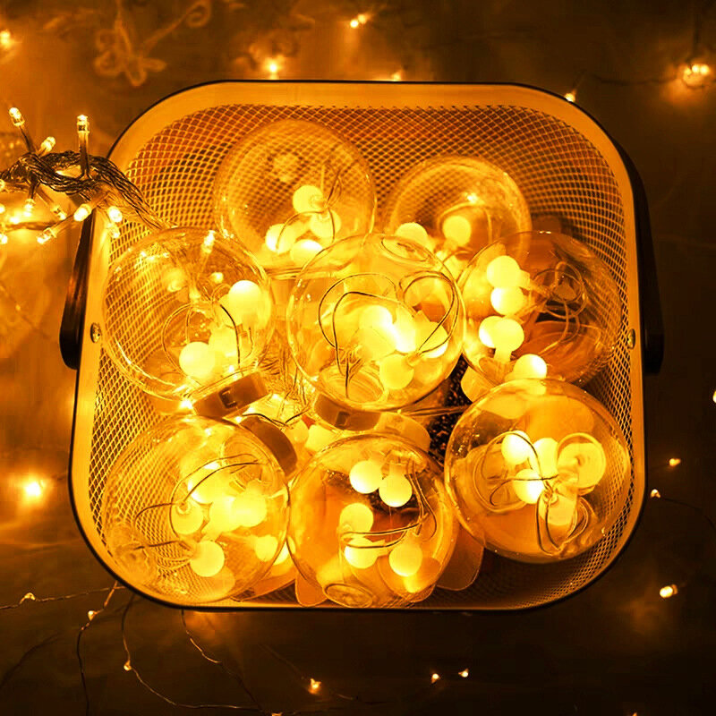 Guirnalda LED de Navidad para exteriores, cordón de iluminación para decoración de habitación, cortina de bola de deseos, iluminación de hadas, novedad