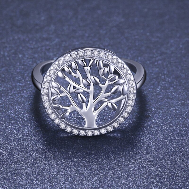 Sodrov árvore da vida prata 925 anel de prata anéis de prata para as mulheres tamanho livre aberto anel de dedo ajustável anéis de prata 925 anel de jóias