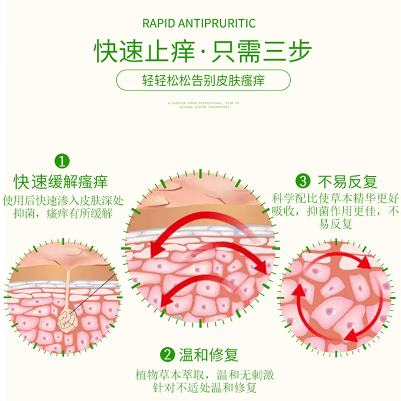 Desintoxicación médica antiprurítica antibacteriana cuidado de la piel protección de seguridad hierba antibacteriana picazón húmedo claro