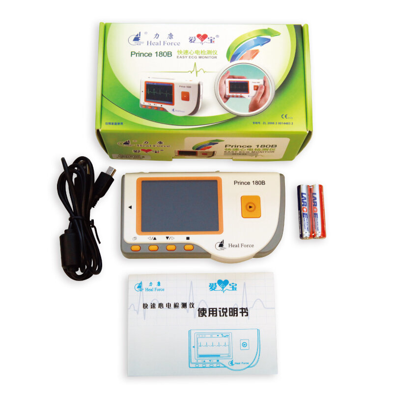 Monitor portátil Heal Force Prince 180B para el hogar, Ecg cardíaco, pantalla a Color de medición continua, aprobado