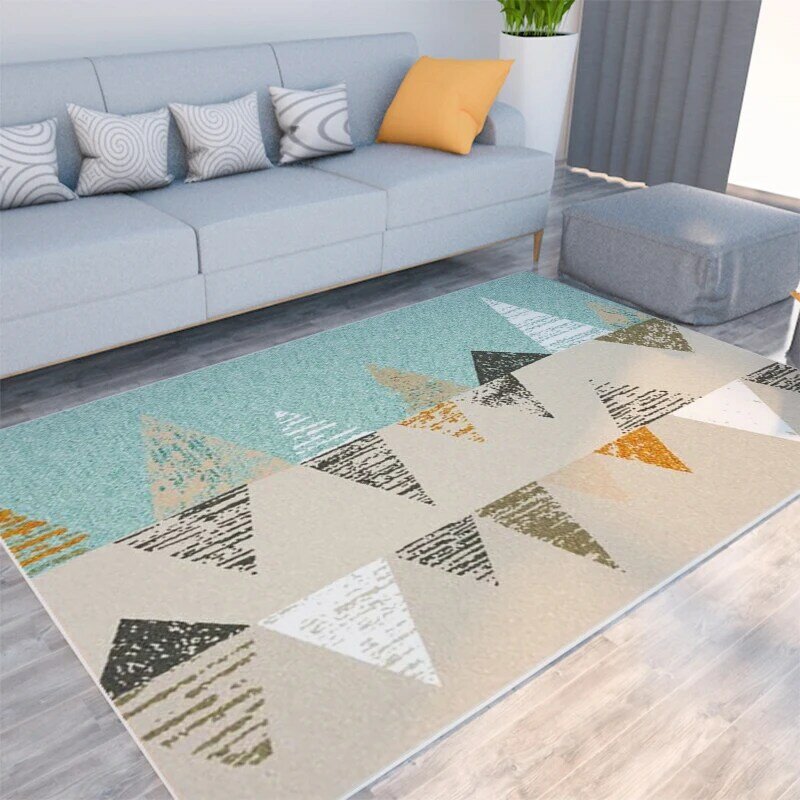 Tapis de tapis pour salon impression 3D géométrique tapis de sol en bois antidérapant tapis antisalissure pour chambre salon approvisionnement d'usine