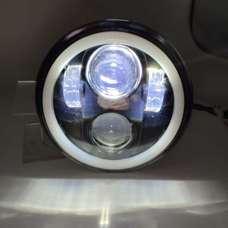 Круглые светодиодные фары 5,75 дюйма, 2 шт., налобный фонарь с белым ореолом «ангельские глазки», желтый сигнал поворота для Lada Vaz 1986-2006