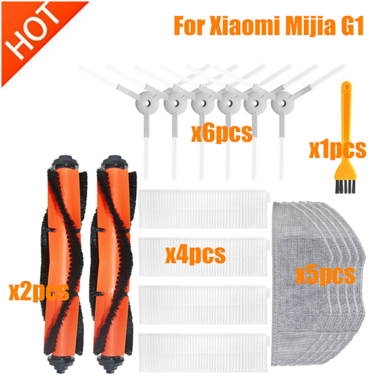 Sikat Utama Hepa Filter Kain Pel untuk Xiaomi Mijia Mi Robot Vakum-pel Penting G1 Robot Bagian Penyedot Debu Aksesoris MJSTG1
