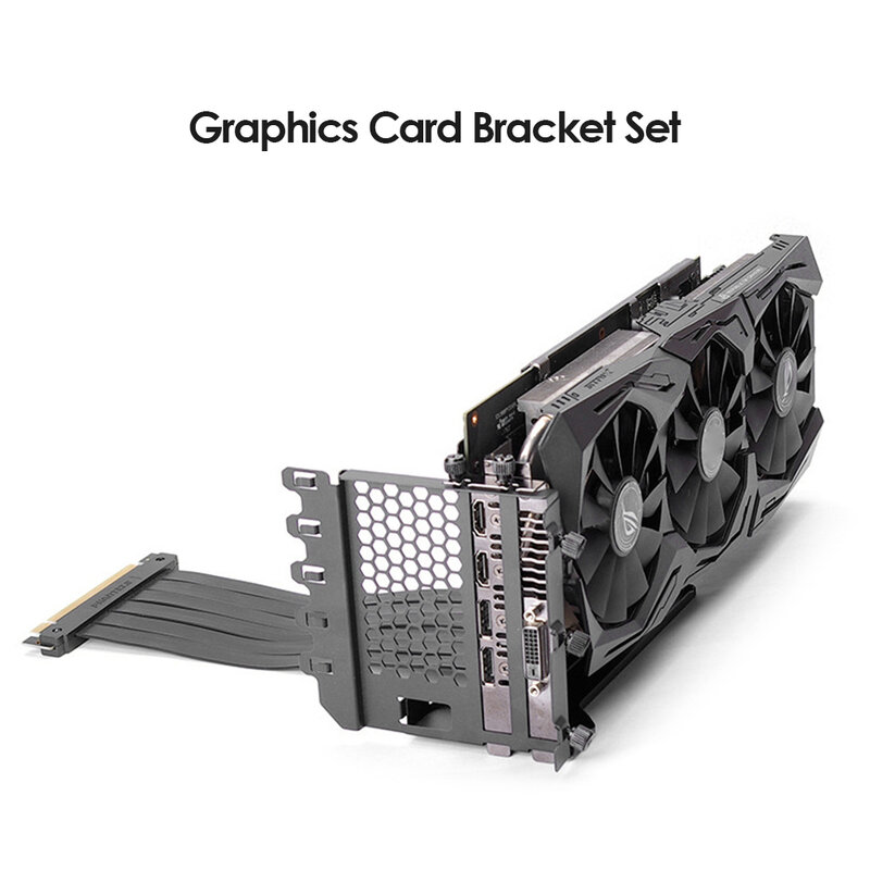 Línea de extensión de GPU antiinterferencias para ordenador, juego de soporte de tarjeta VGA vertical PCI-E X16, compatible con montaje de 7 ranuras para chasis de escritorio