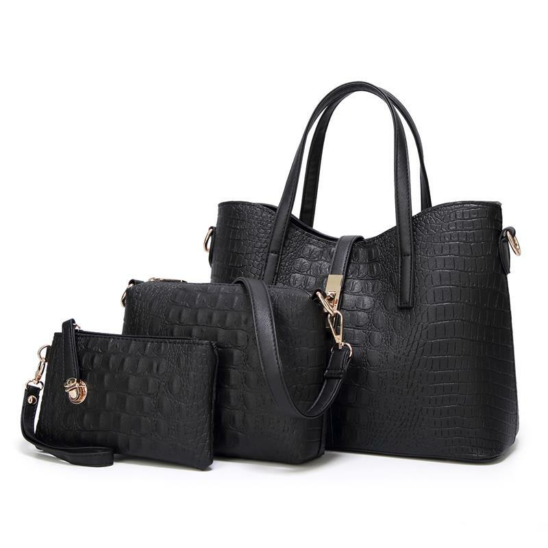 กระเป๋าถือสตรี Designer Luxury 2021ใหม่หนัง PU 3PCS แฟชั่นไหล่กระเป๋ากระเป๋าถือกระเป๋า