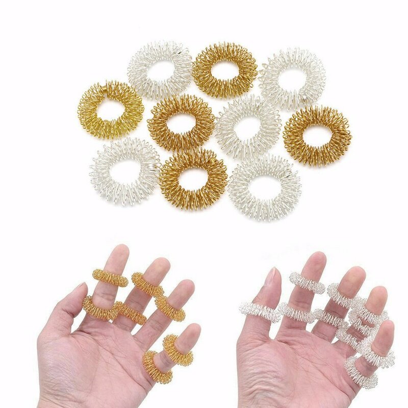 Jouets sensoriels créatifs, anneaux de doigts, anti-Stress, masseur, jouets anti-Stress, anneau d'acupression, 10 pièces