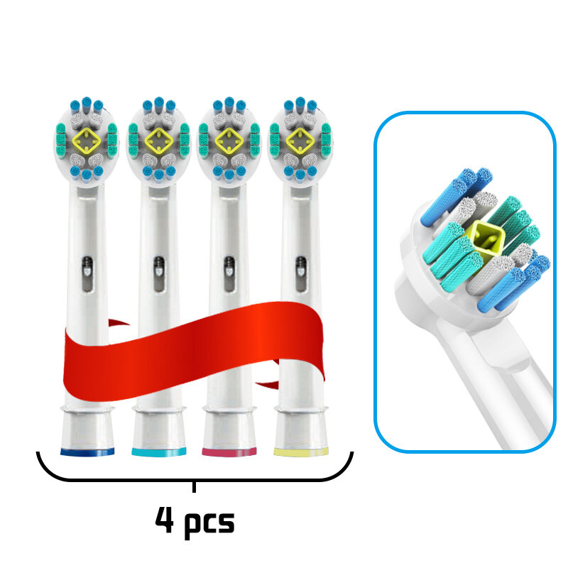 عن طريق الفم B رؤوس لفرشاة الأسنان الكهربائية ل الروتاري فرشاة الأسنان الكهربائية 4 قطعة/حزمة استبدال فرشاة أسنان رؤساء
