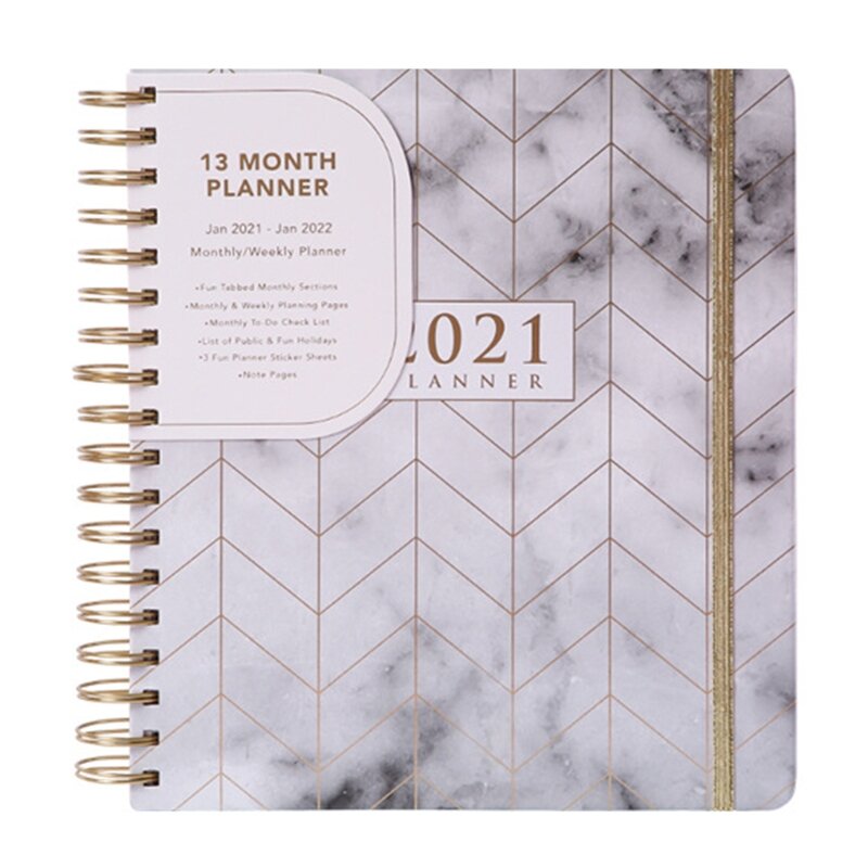 2021 Agenda Planner Organizer B5 Coil Notebook Journal Monthly Weekly Schedule 