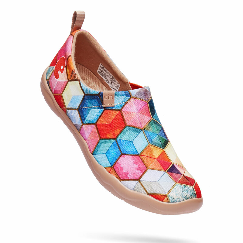 Женские кроссовки без шнуровки UIN, повседневные лоферы, вязаная художественная роспись, удобная мягкая прогулочная обувь, чудо-Испания