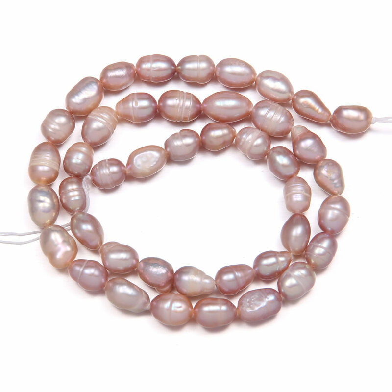 Natural Freshwater Pearl Beads High Quality 34cm Rice Shape Punch Loose Beads for DIY Elegant Necklace Bracelet Jewelry Making