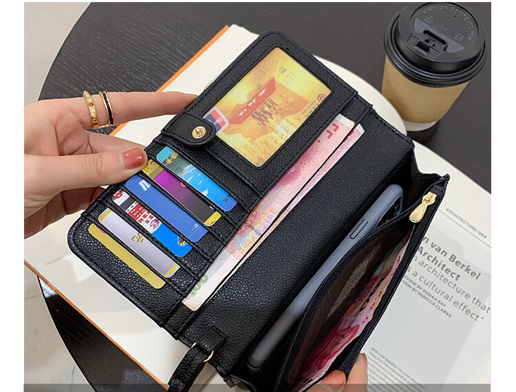 Роскошная дизайнерская сумочка клатч наручные кожаные мультифункциональная ручная сумка телефон карман на молнии портмоне держатель сумк...