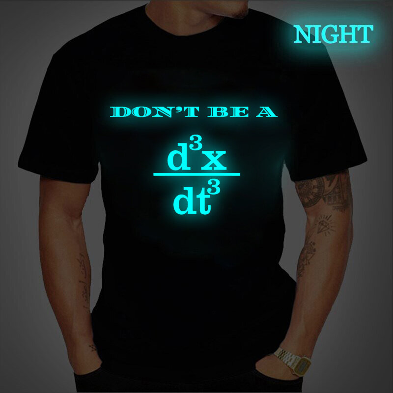 Camiseta divertida para hombre, camisa con estampado geométrico matemático, con cuello redondo, luminosa, Don't Be A D3xdt3