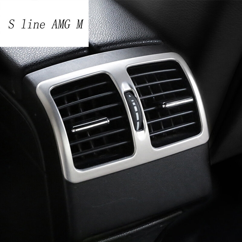 ملصقات إطار ديكور لتكييف الهواء الخلفي في السيارة ملصقات قطاع تشذيب منفذ الهواء لسيارة Mercedes Benz C Class W204 2009-2014