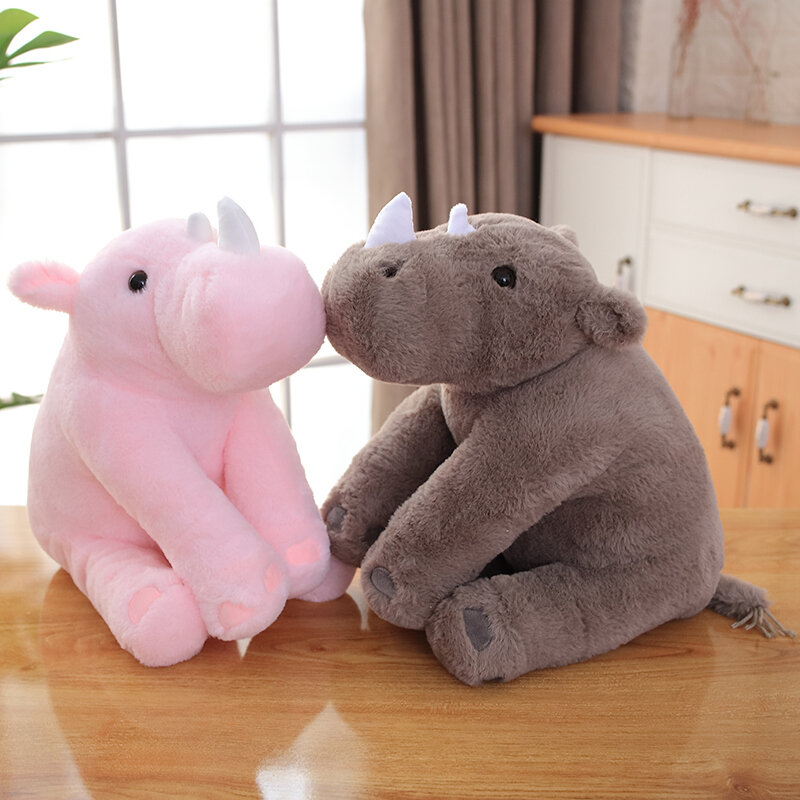 1pc 40/60cm Soft Lovely Rhinoceros Plush Pillow Kawaii Stuffed Animal Plush Toys for Children Baby Appease Doll Kids Girls Gift