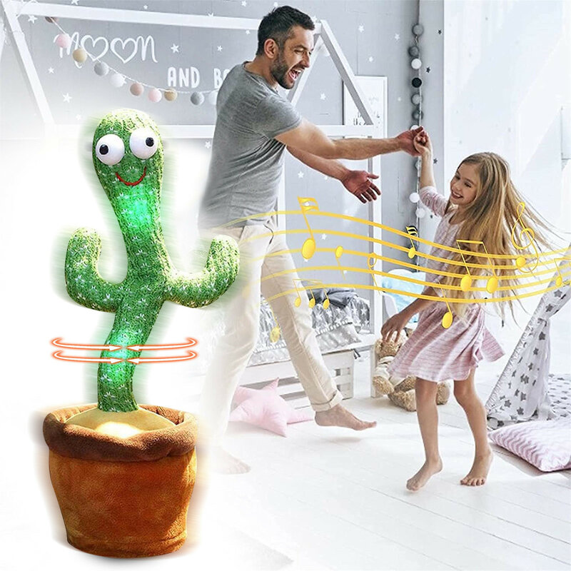 Dancing Singing Knitted Fabric Decoration Babies That Can Sing Stark Cactus Recording Battery Version Glowing Cactus