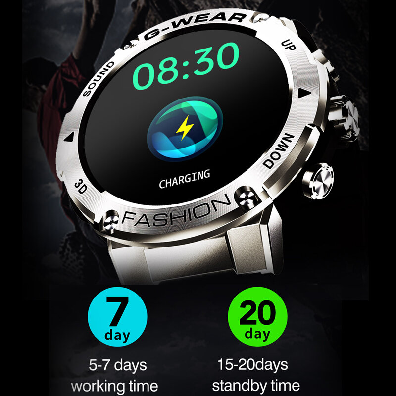 Rollstimi Smart Horloge Mannen Bluetooth Call IP68 Waterdichte Sport Hartslagmeter Smartwatch Full Touch Screen Voor Ios Android