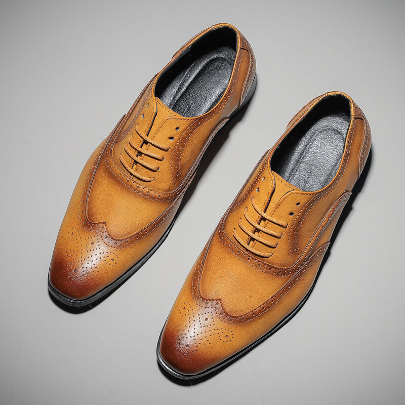 Zapatos Oxford de cuero de moda para hombre, calzado de marca de lujo, para oficina, negocios, de diseño clásico, informales, talla grande 48, 2021