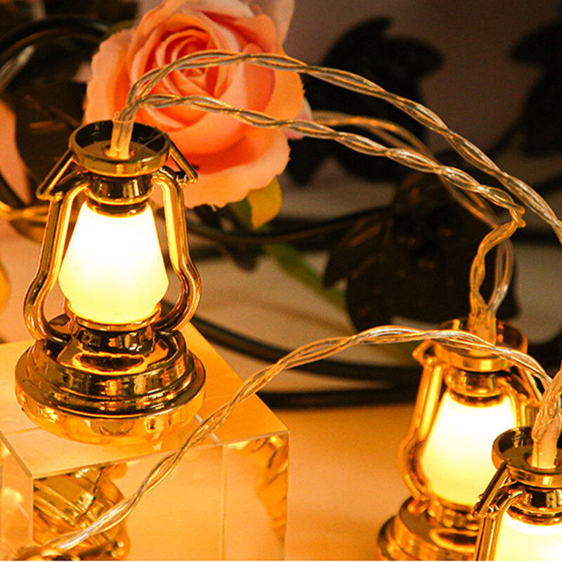 Lampada a LED ghirlanda Ramadan retro lampada a cherosene string lampada decorativa per la casa string camera da letto party coffee house