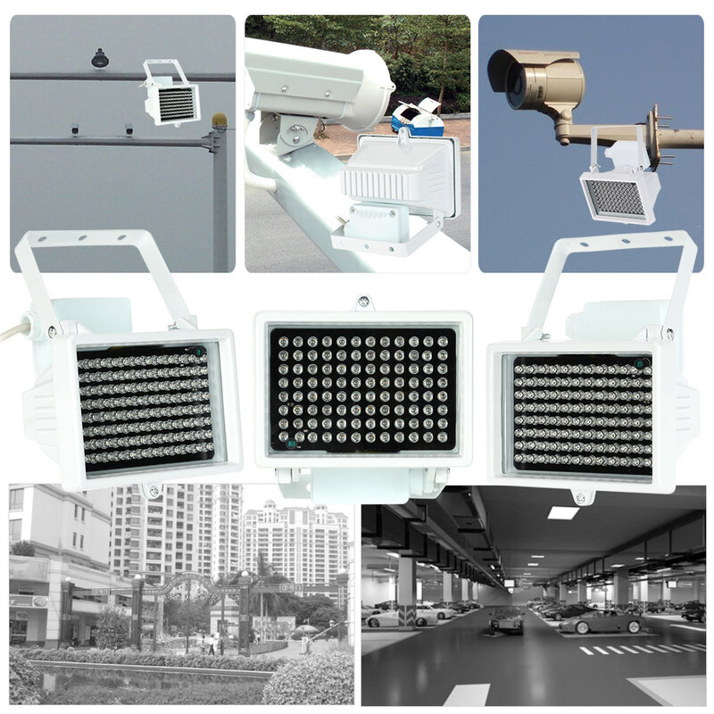 Iluminador de luz LED para cámara de vigilancia, iluminación auxiliar de visión nocturna infrarroja IR, 96 LED, CCTV, 60m, impermeable, para exteriores